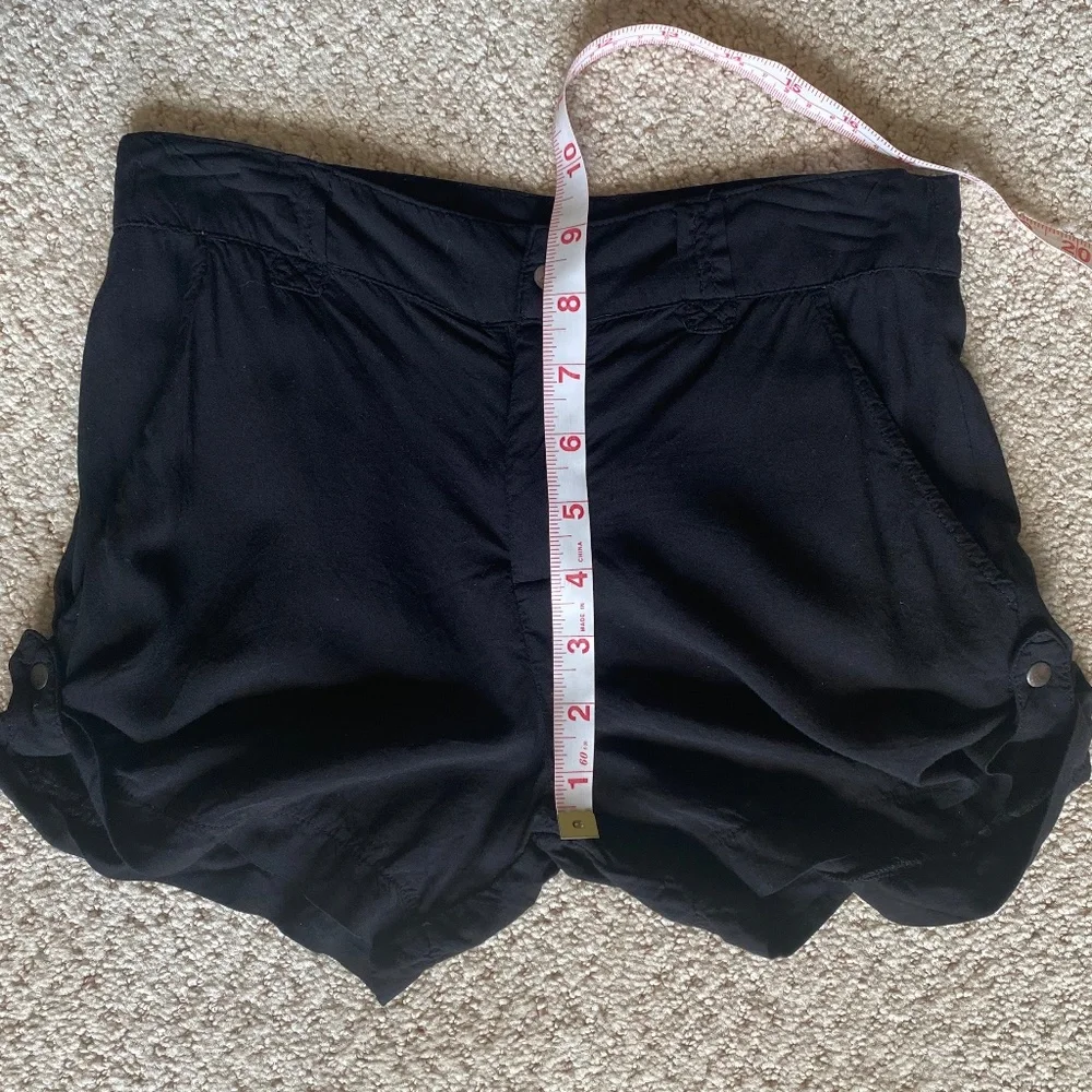 Ella Moss shorts black side cuff snap girls 14